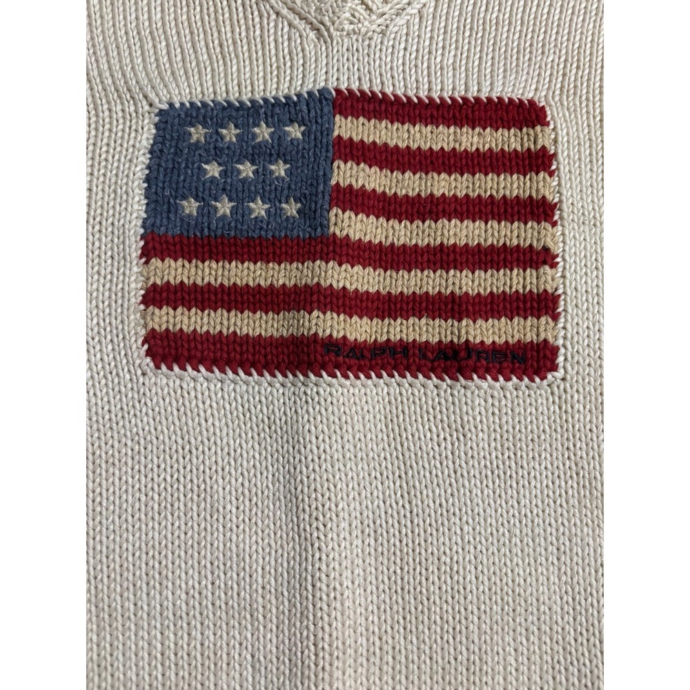 Polo Sport Ralph Lauren vintage vneck knit sweater size Meduim unisex - Picture 3 of 9